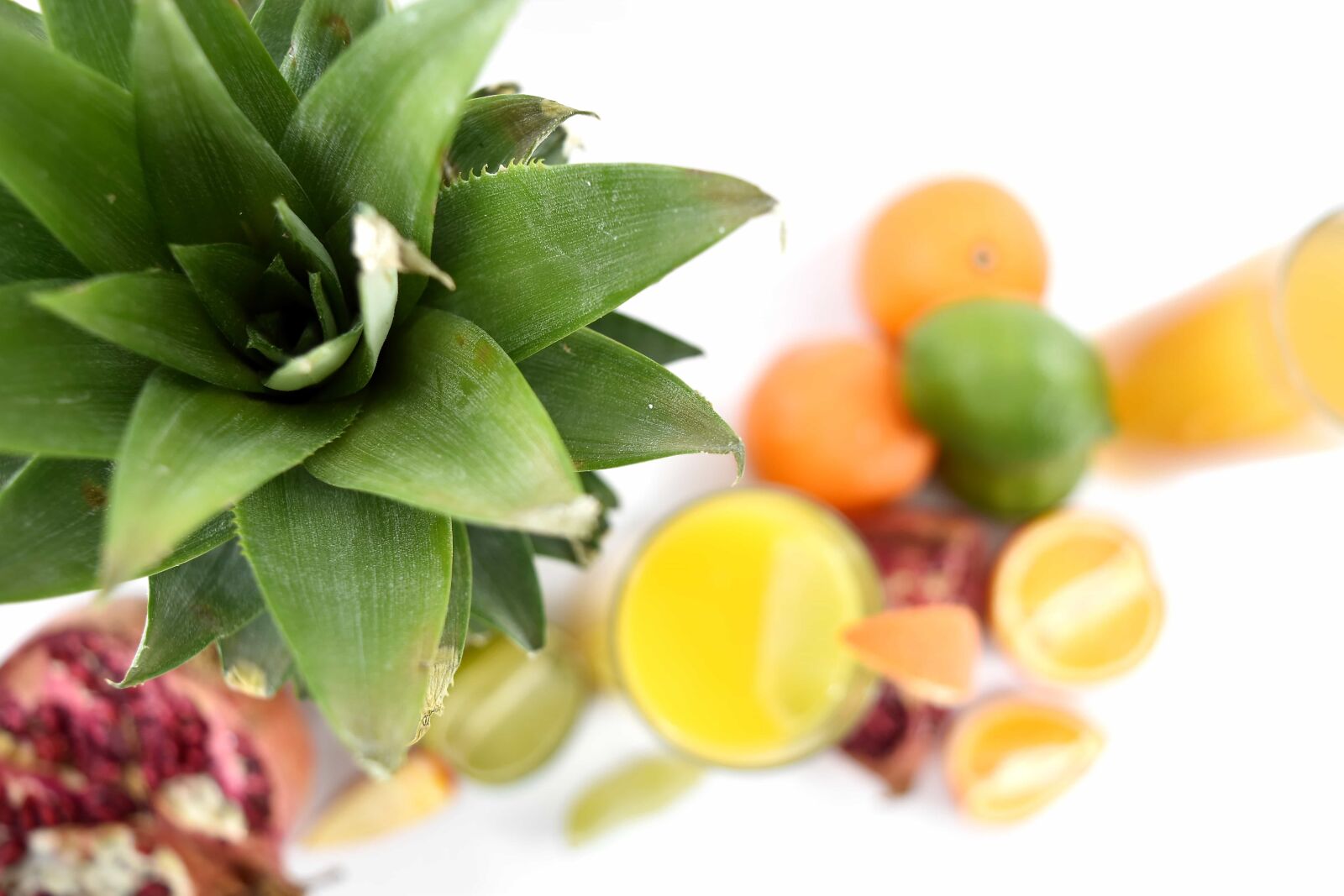 Nikon D5500 sample photo. Citrus, green leaves, pineapple photography