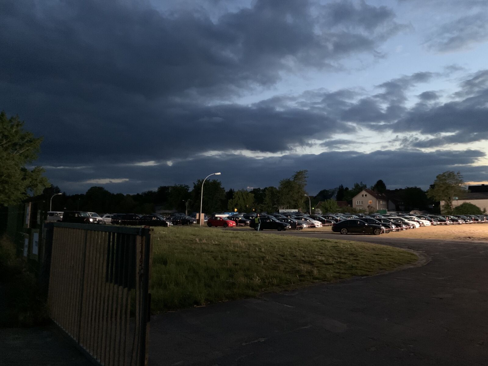 Apple iPhone XR sample photo. Parking, clouds, drive-in theater photography