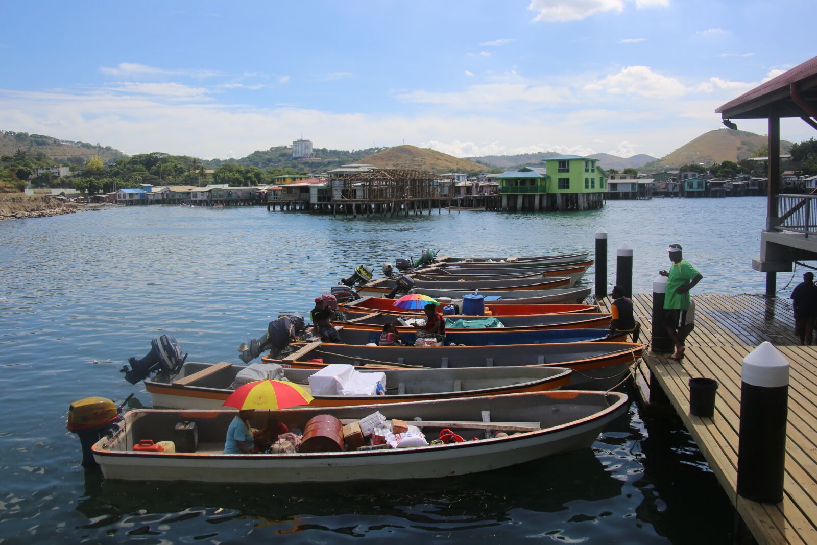 Canon EOS 5D Mark III sample photo. Fish market, boats, papua photography
