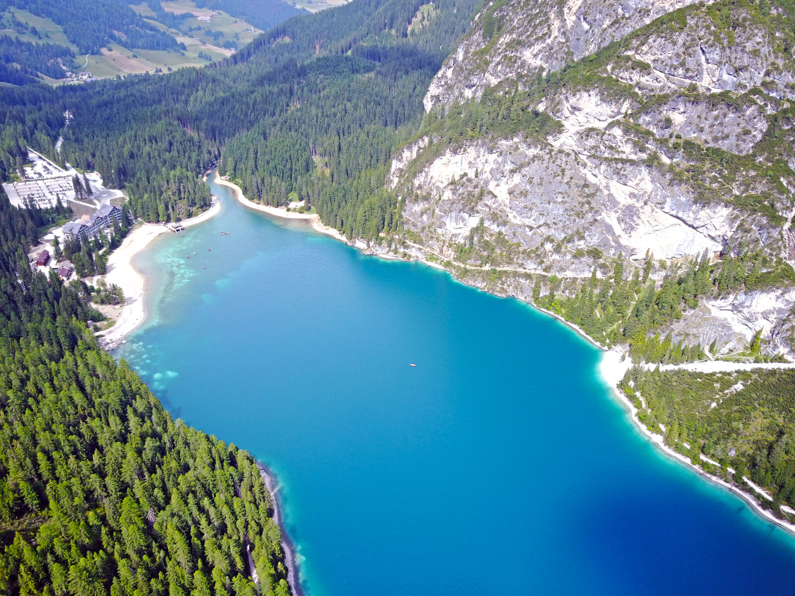 DJI FC220 sample photo. Aerial, conifers, daylight, dolomites photography
