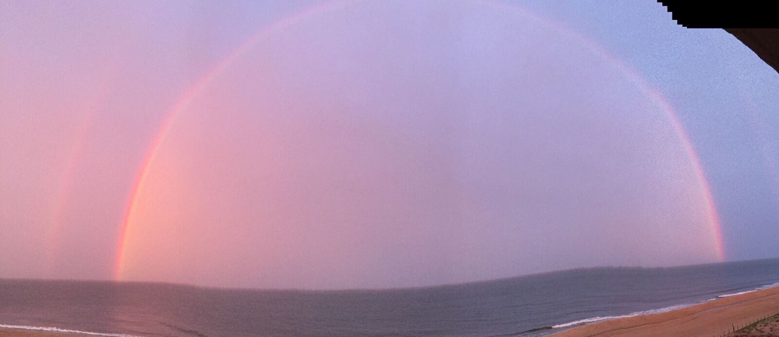 iPhone 6 back camera 4.15mm f/2.2 sample photo. Double rainbow, beach, ocean photography