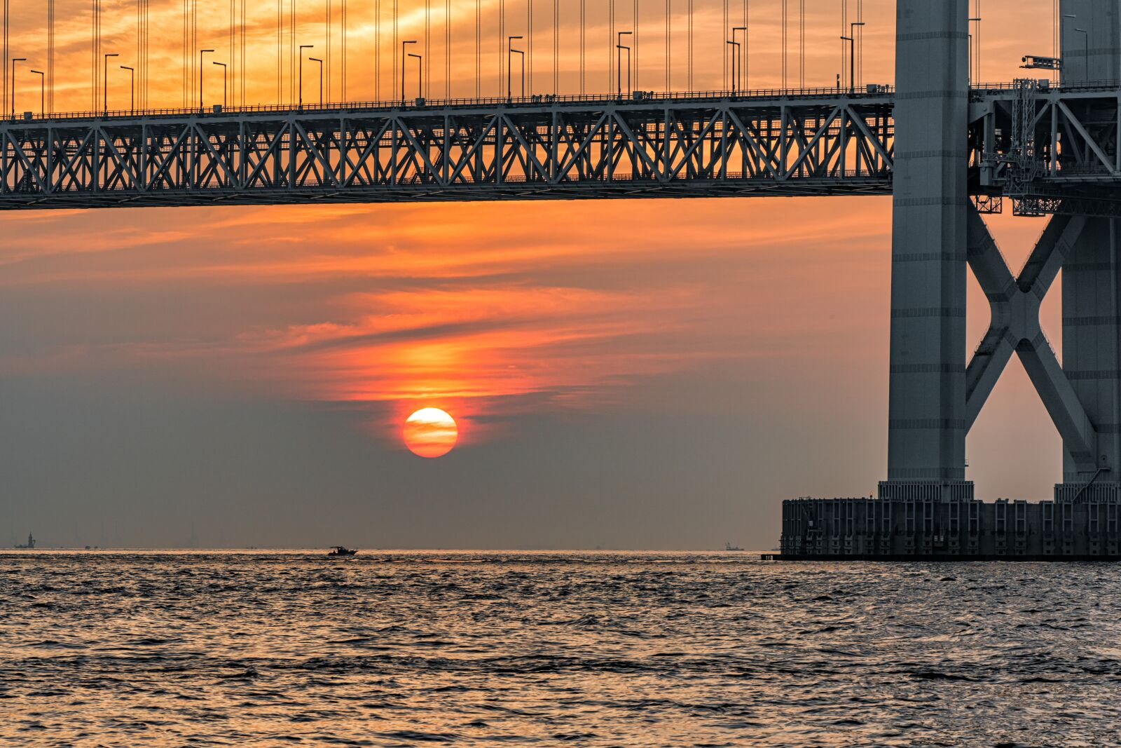 Sony a7R IV sample photo. Bridge, sunset, sea photography