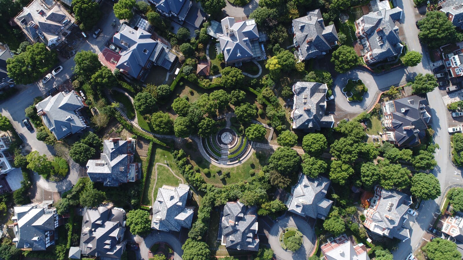 DJI FC6310 sample photo. Aerial, small town photography