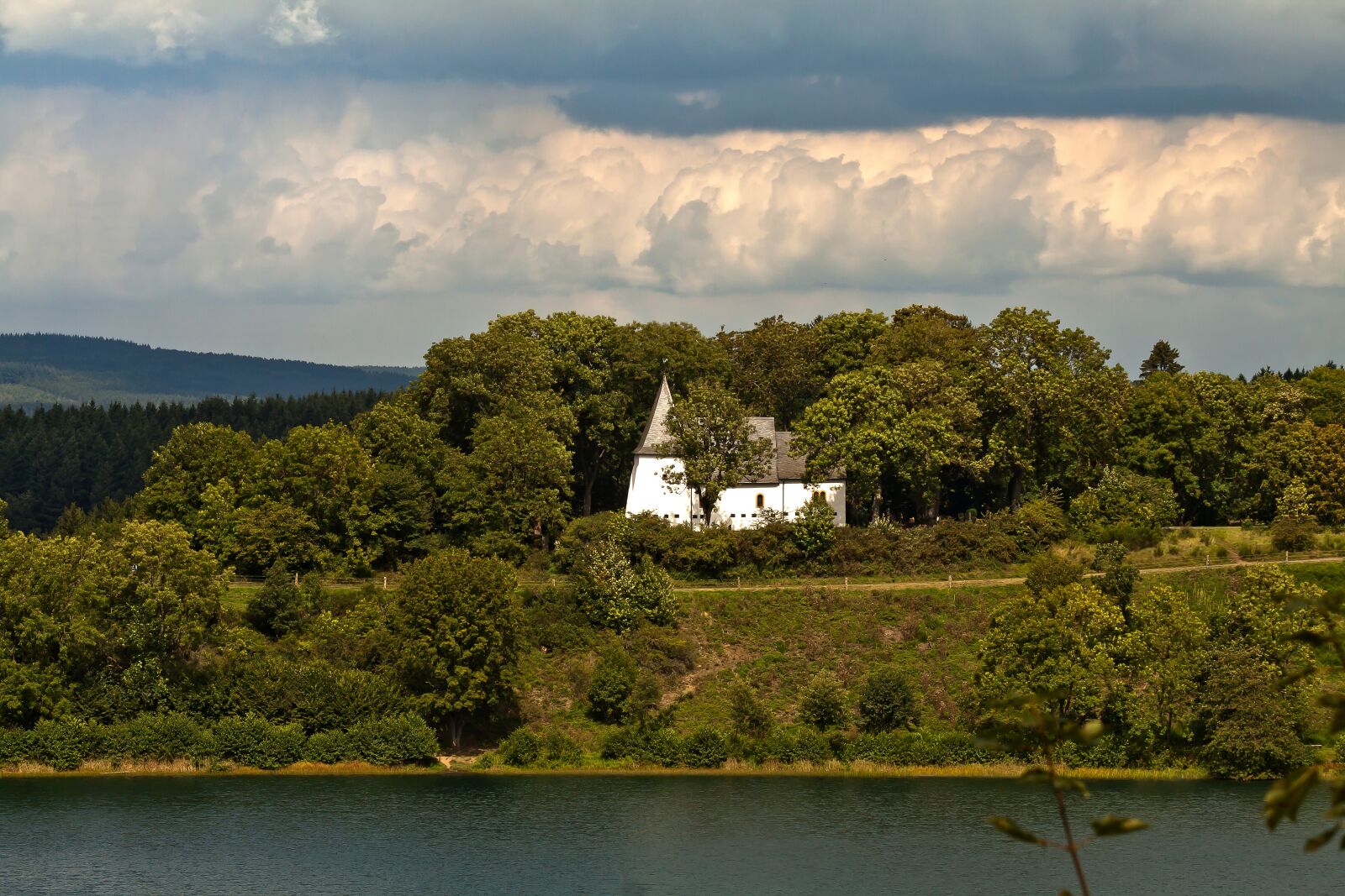 Canon EOS 50D sample photo. Church, lake, forest photography