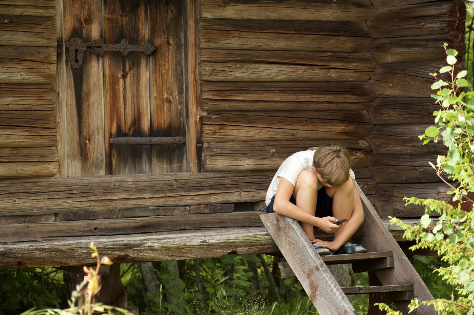 Nikon D3200 sample photo. Leksand, log cabin, facing photography