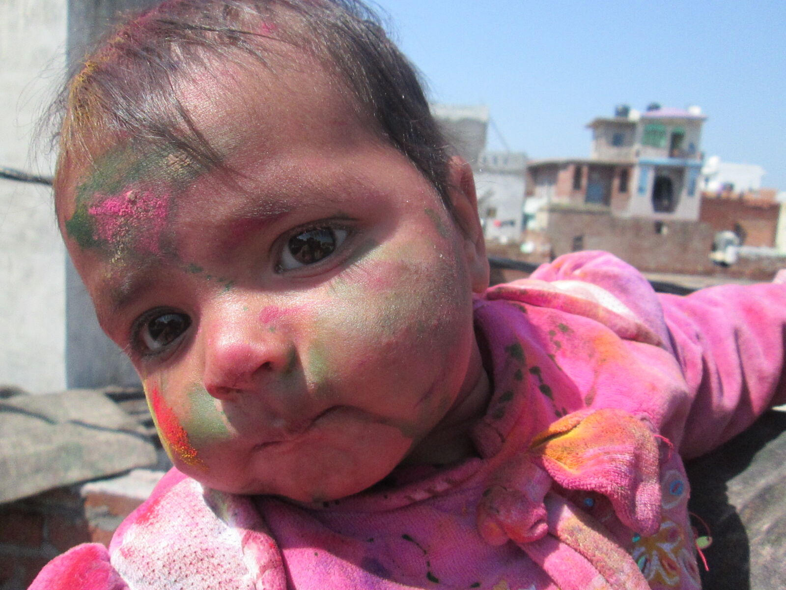 Canon PowerShot A2300 sample photo. Cute, baby, playing, holi photography