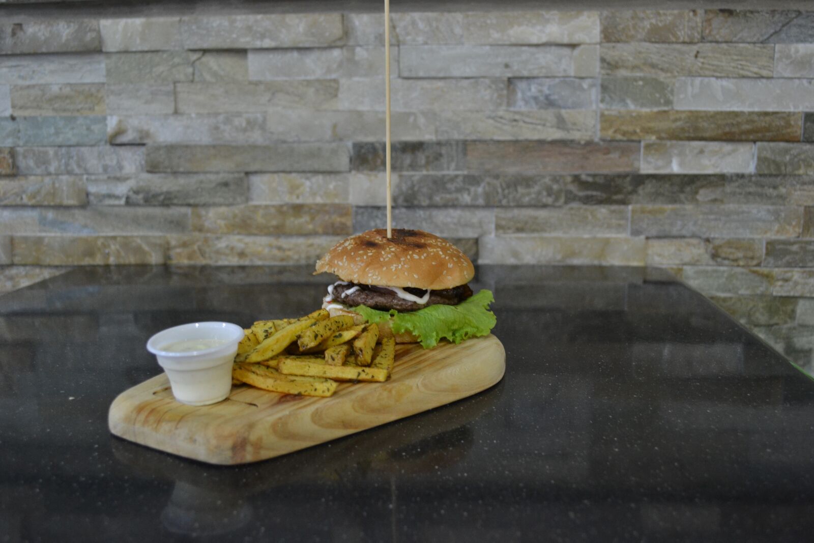 Nikon D3100 sample photo. Burger, french fries, fast photography