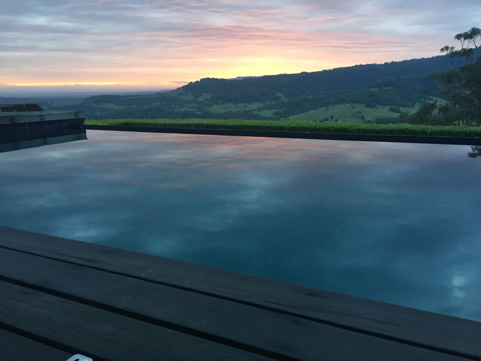 Apple iPhone 6 sample photo. Sunset, pool, reflection photography