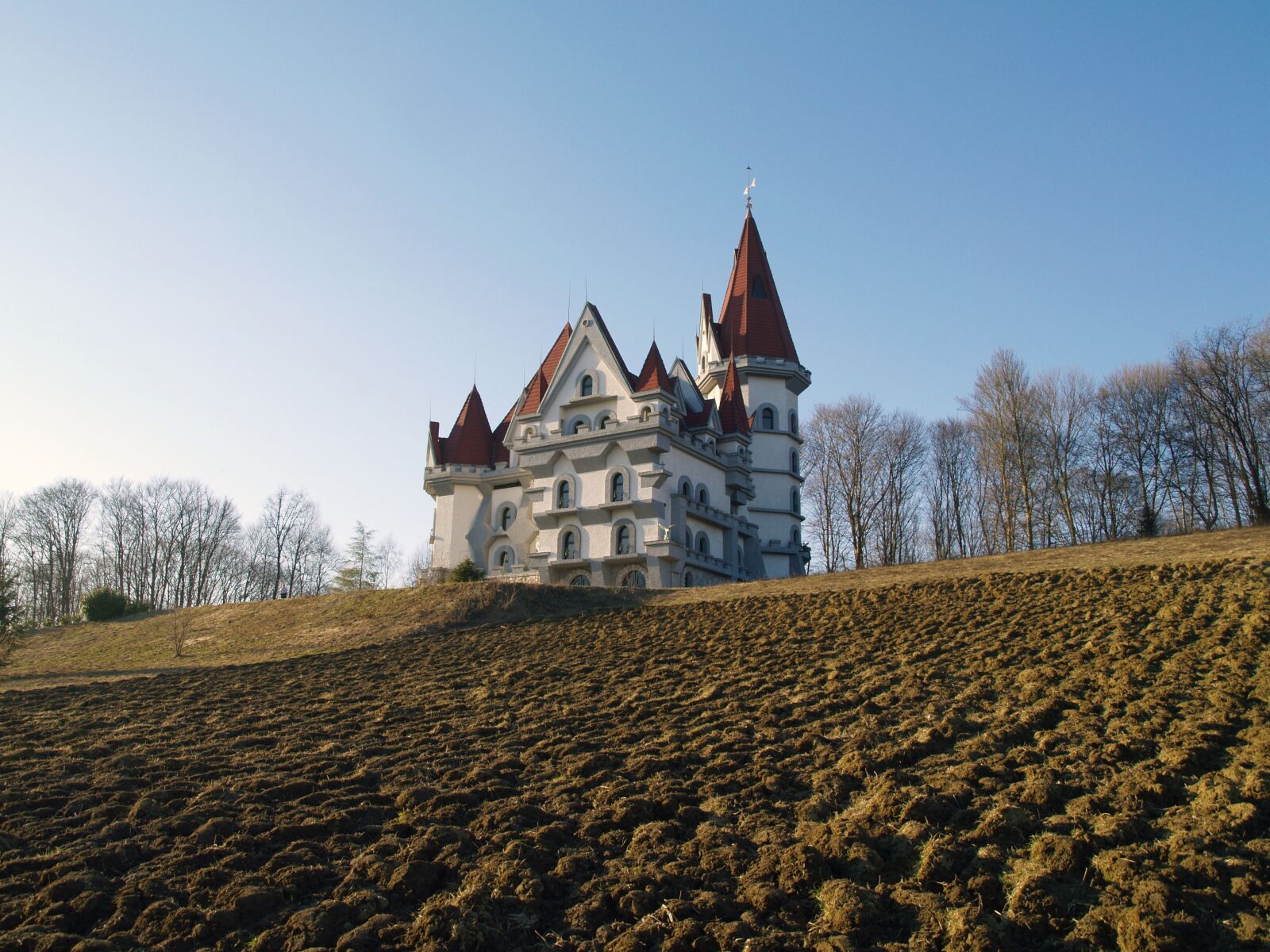 Olympus E-400 (EVOLT E-400) sample photo. Castle, field, landscape photography