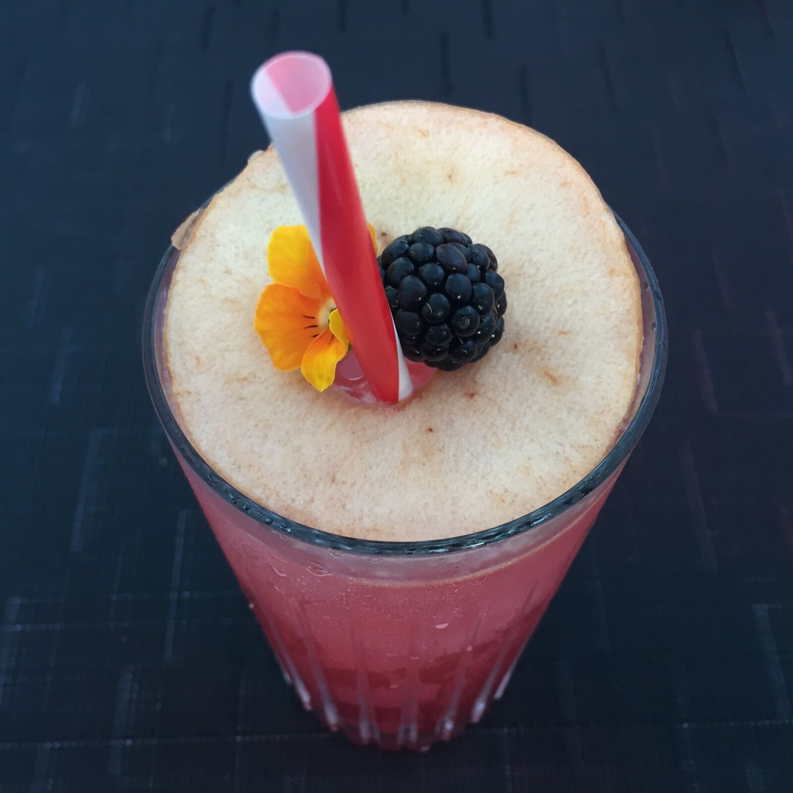 Apple iPhone 6 sample photo. Cocktail, straw, flower photography