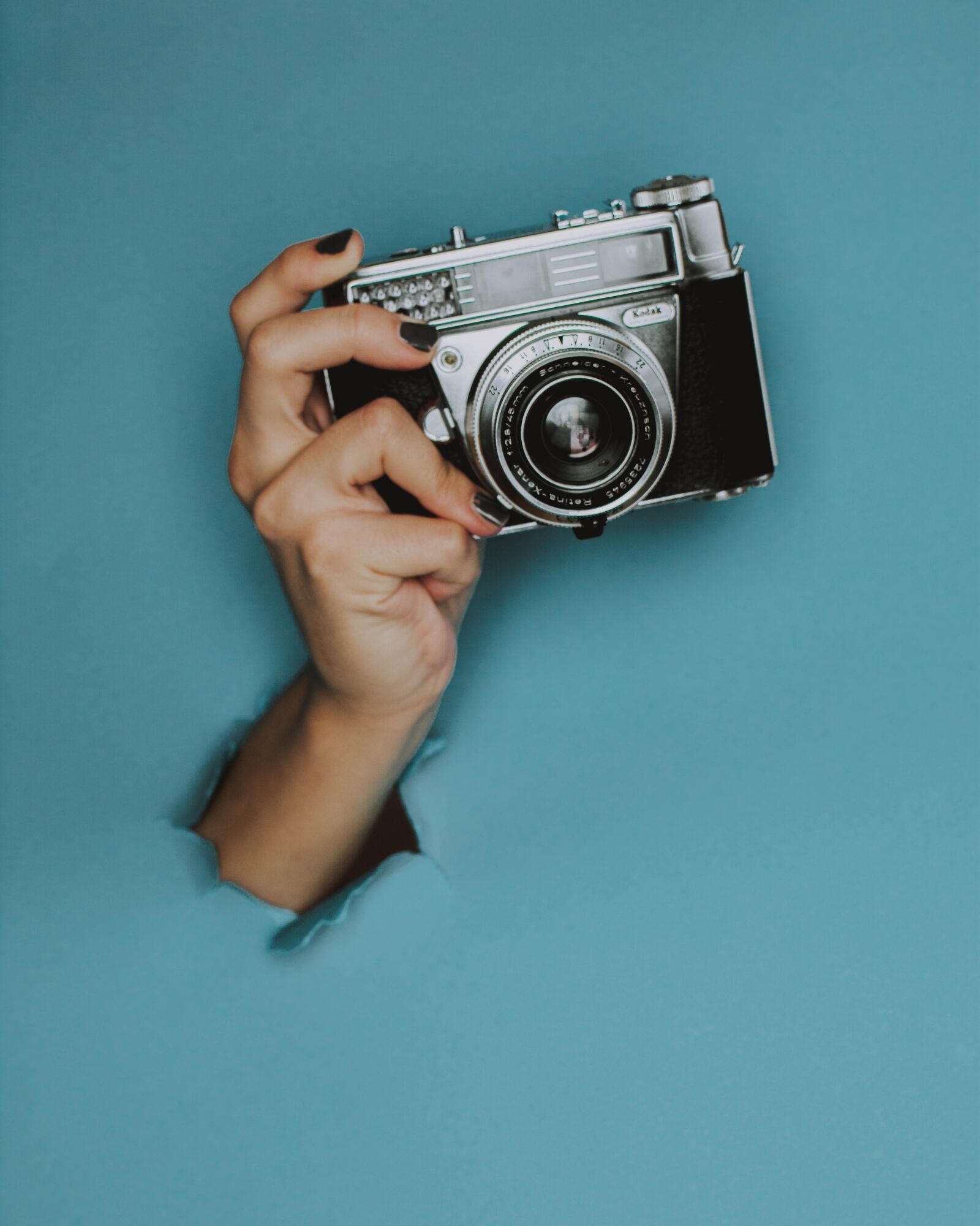 Nikon D5200 sample photo. Hand, camera, retro photography
