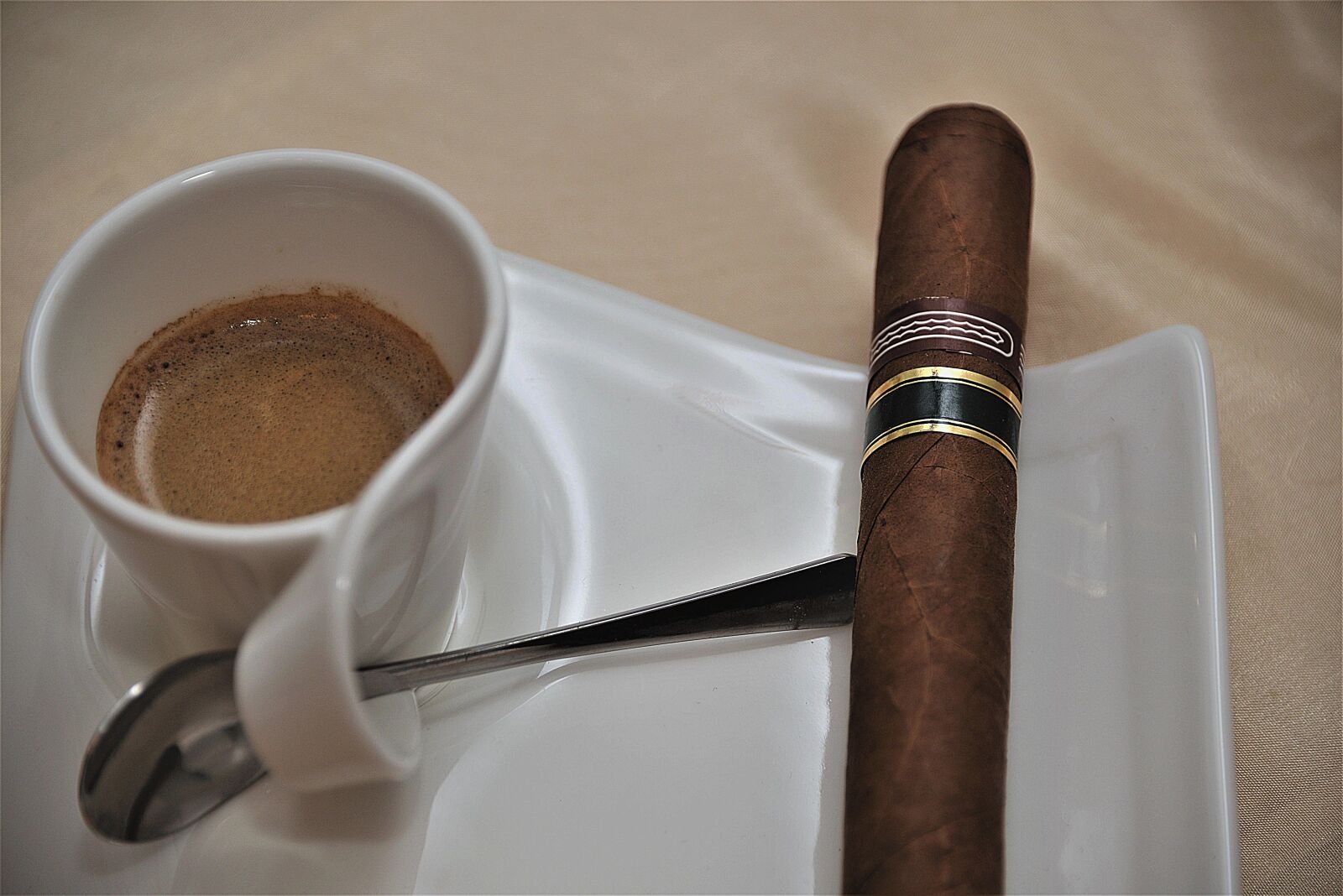 Nikon D610 sample photo. Cigar, espresso, coffee photography