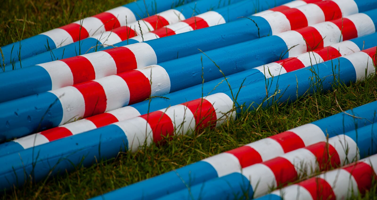 Canon EF 70-200mm F4L USM sample photo. Colourful, poles, wooden poles photography