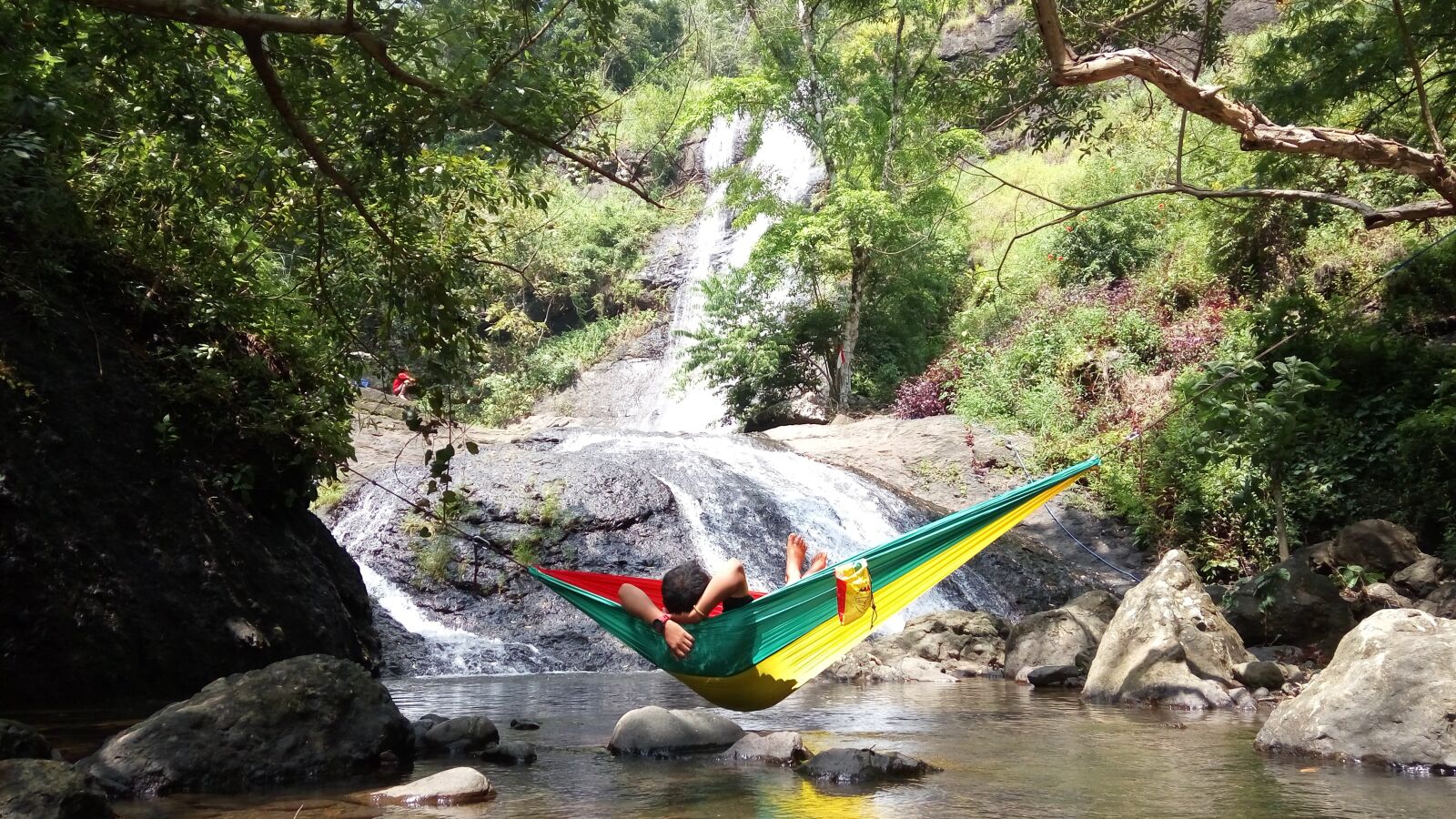 Xiaomi HM Note 2 sample photo. Hammock, river, forest photography