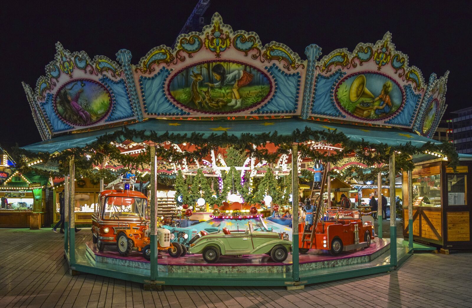 Nikon D3300 sample photo. Christmas market, carousel, christmas photography