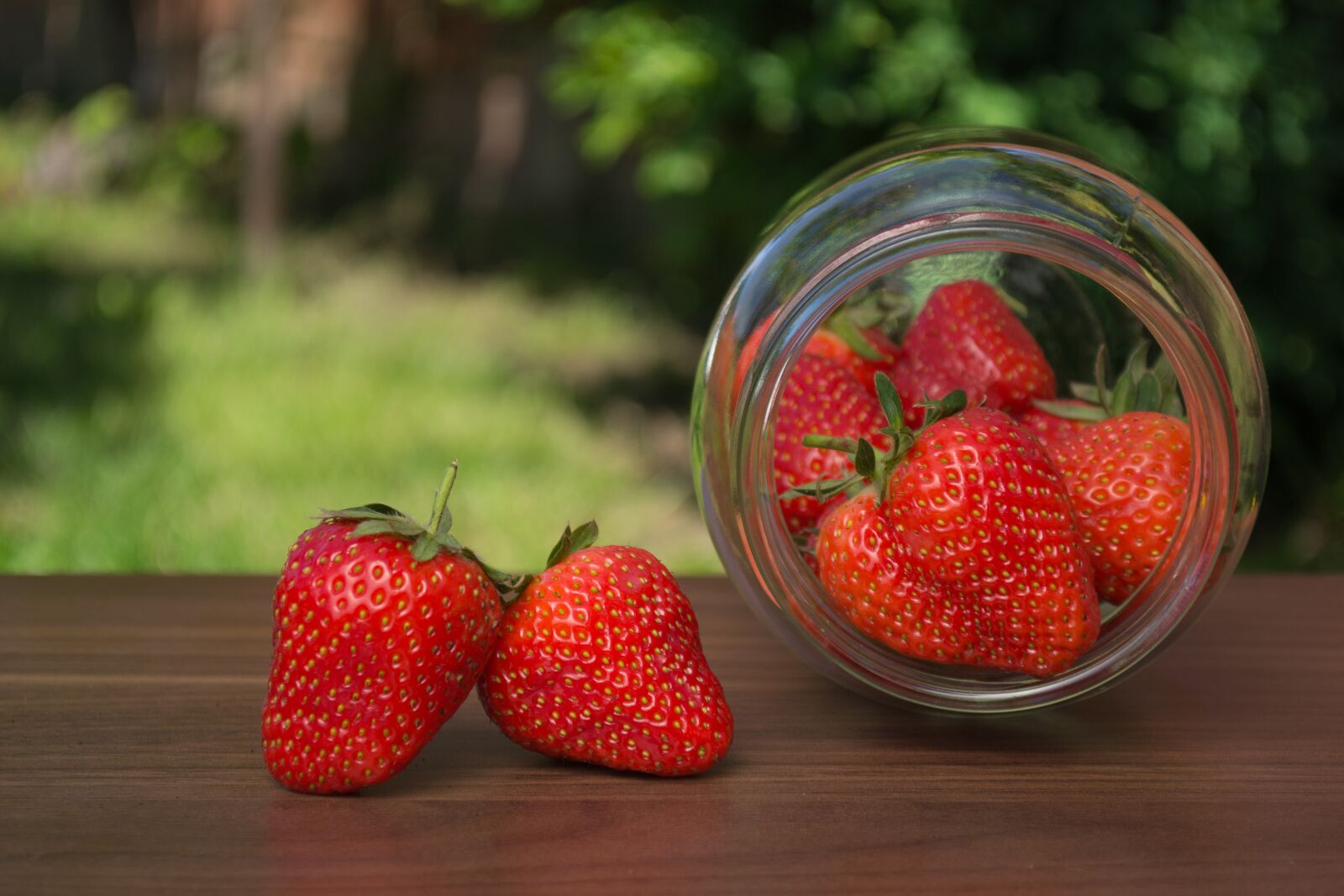 Nikon D3100 sample photo. Strawberry, strawberries, jar photography