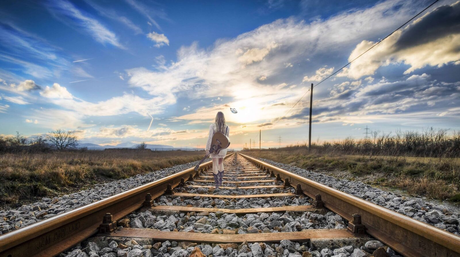 Canon EOS 70D sample photo. Road, sky, railway, train photography