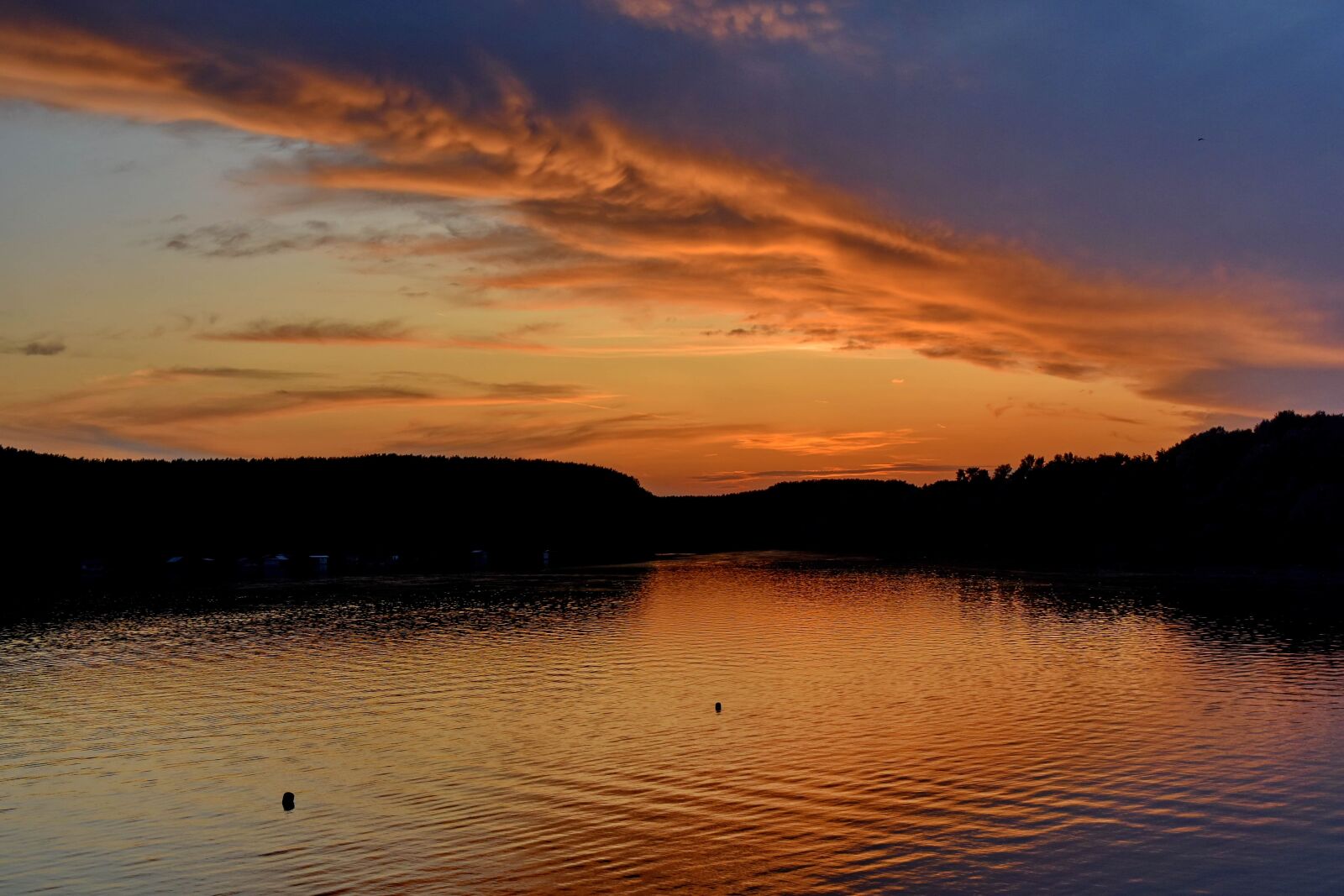 Nikon D5500 sample photo. Danube, lakeside, silhouette, sunset photography