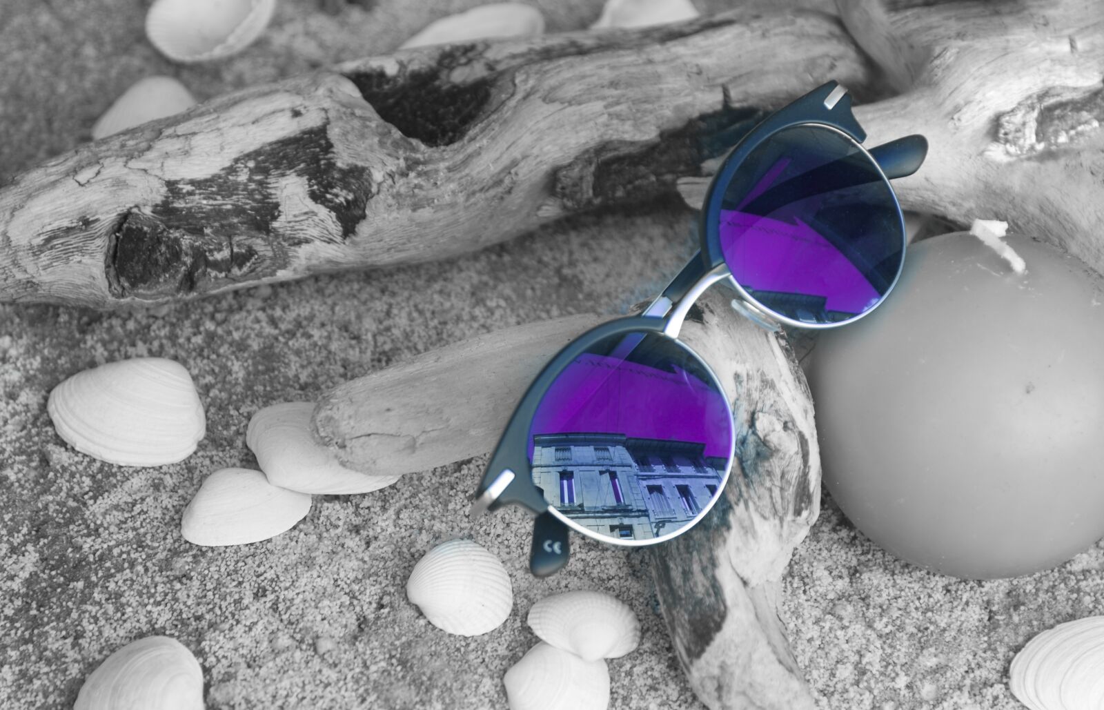 Nikon D610 sample photo. Sunglasses, purple, reflection photography