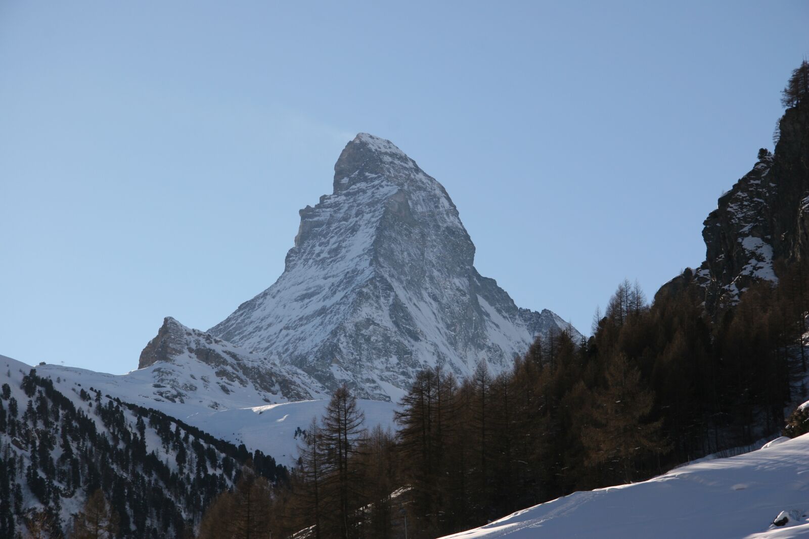 Canon EOS 20D sample photo. Matterhorn, winter, mountain photography