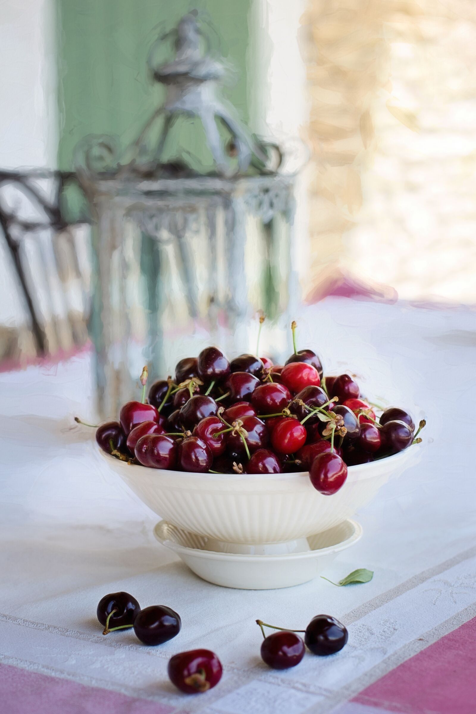 Canon EF 50mm F1.4 USM sample photo. Cherries in bowl, fruit photography