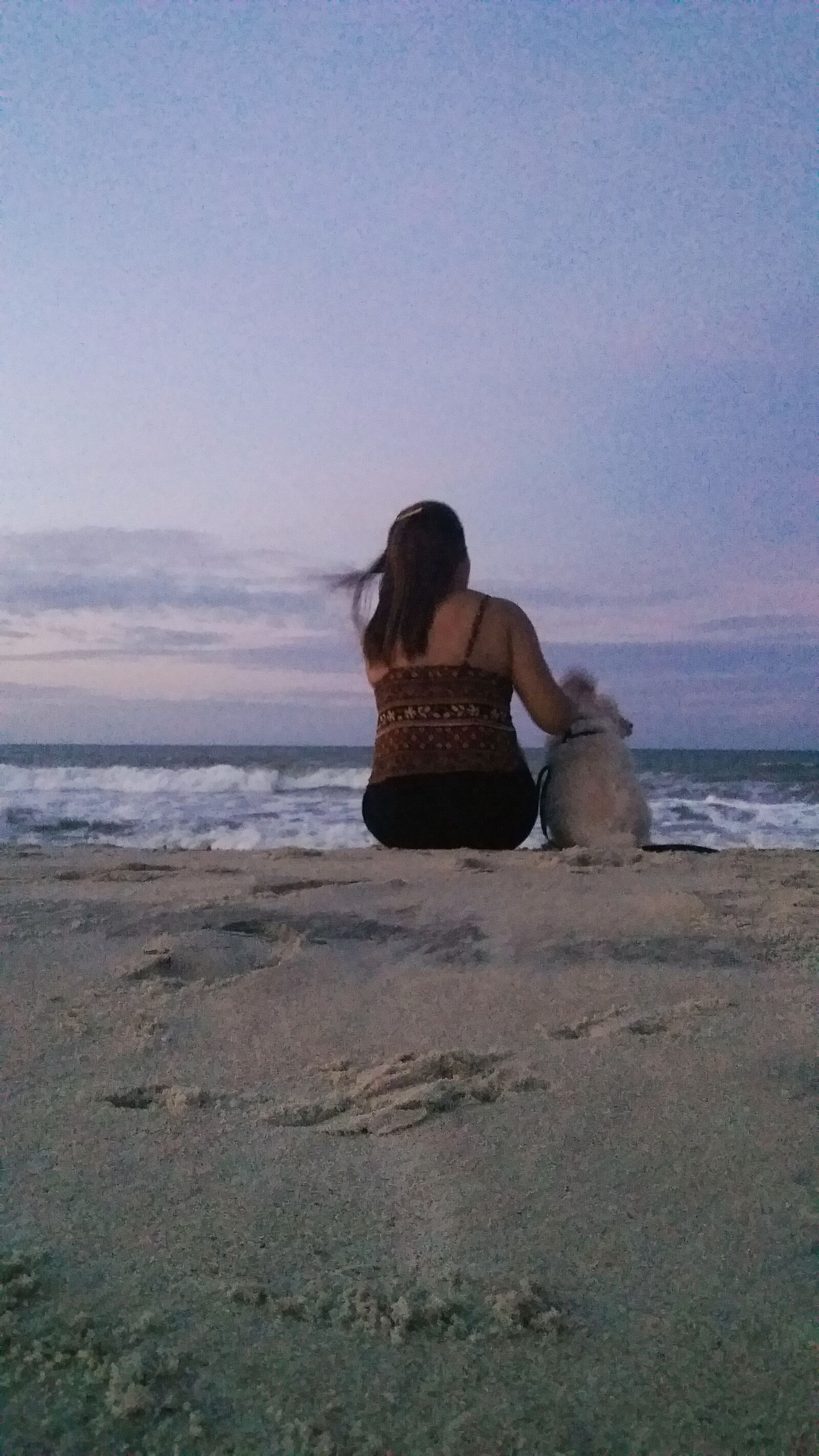 Samsung Galaxy A9 Pro sample photo. Beach, woman, dog photography