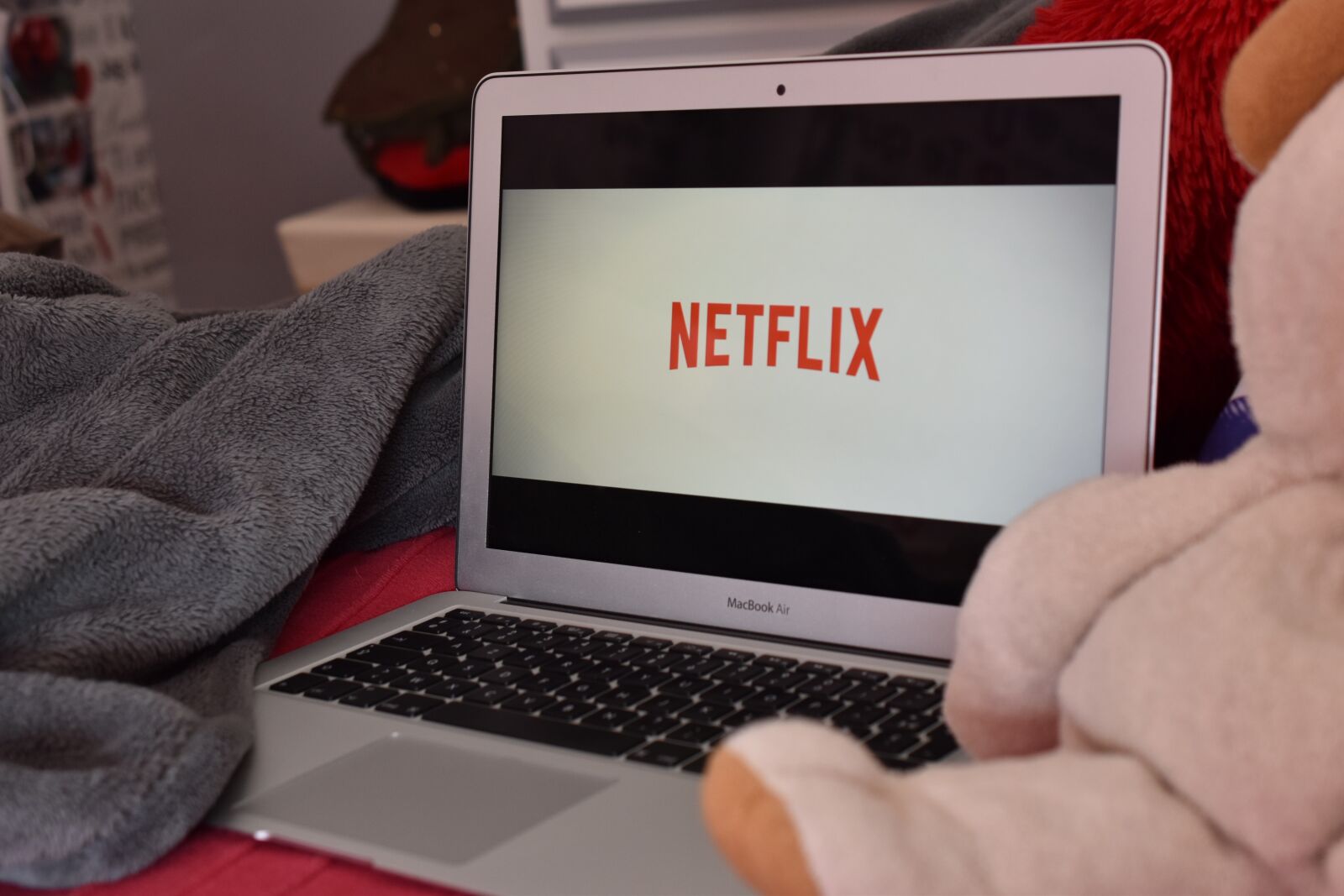Nikon D5600 sample photo. Netflix, computer, cushion photography