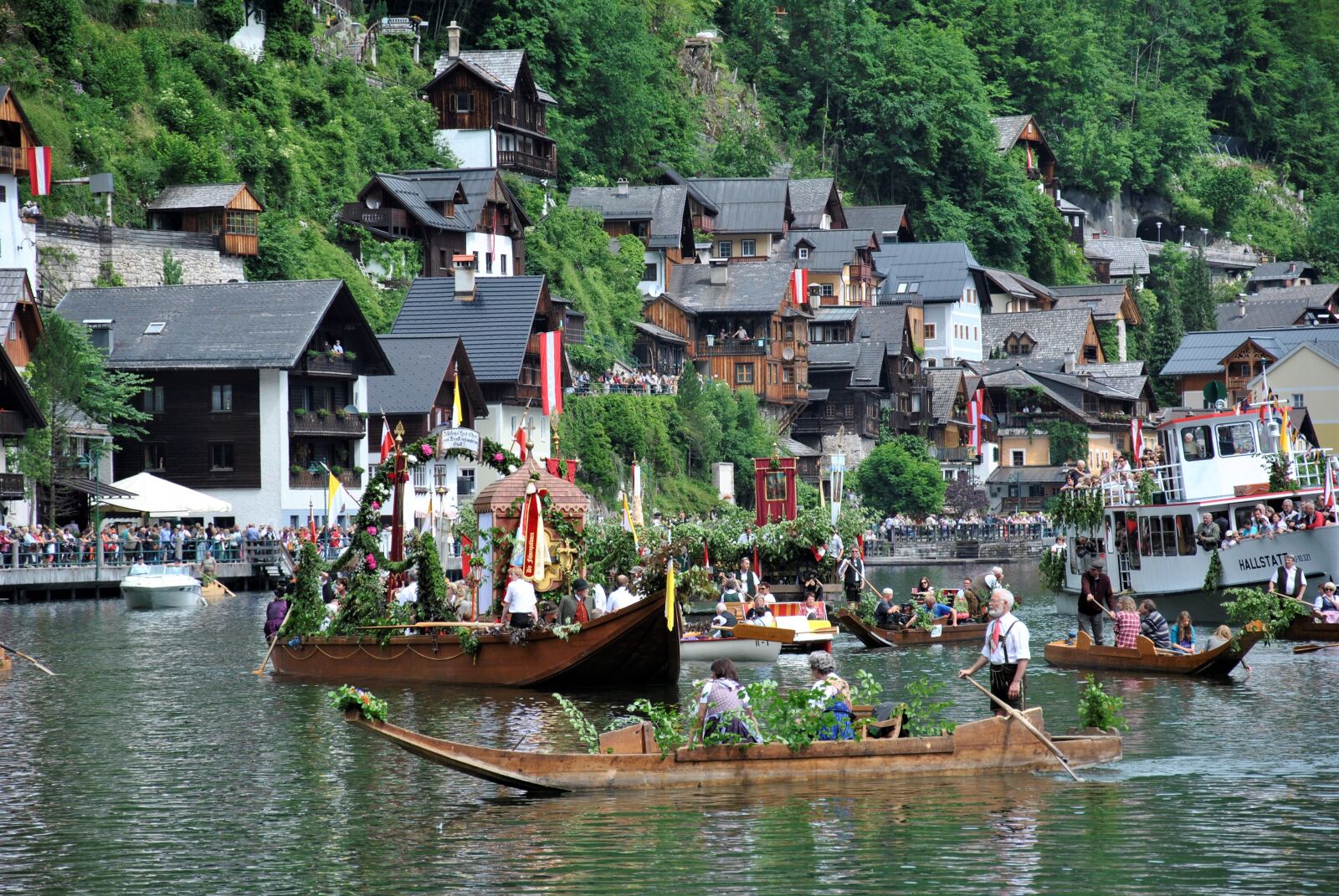 Nikon D3000 sample photo. Hallst ttersee lake, procession photography