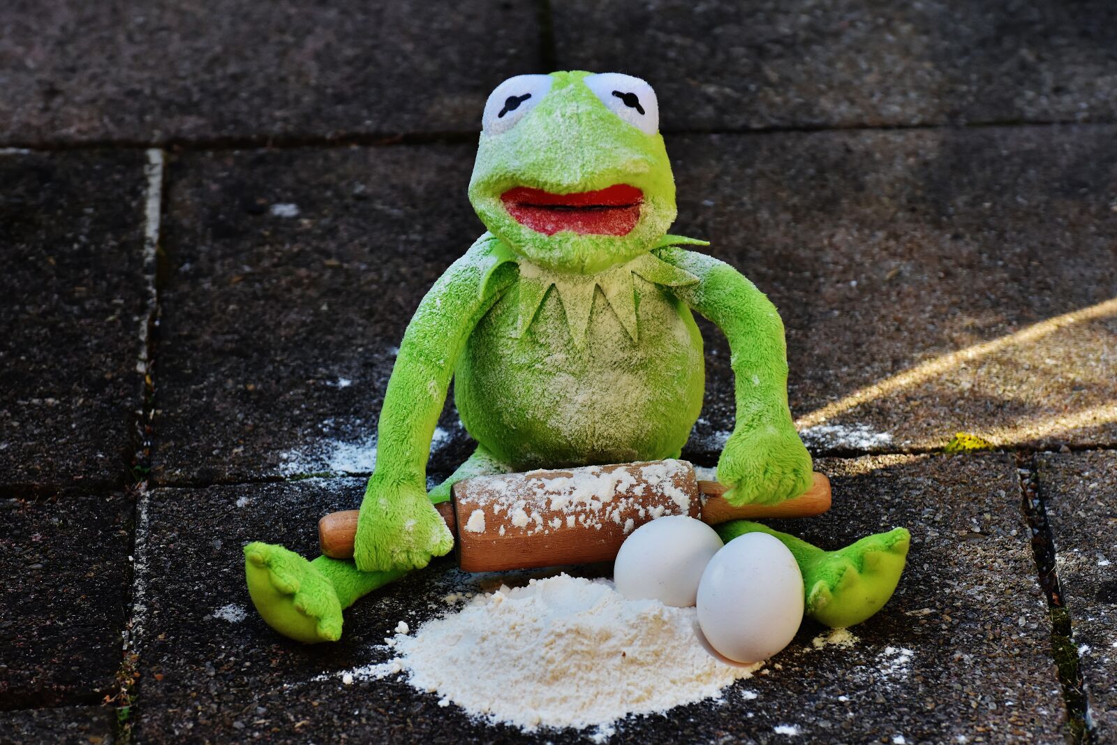 Nikon D7200 sample photo. Kermit, bake, rolling pin photography