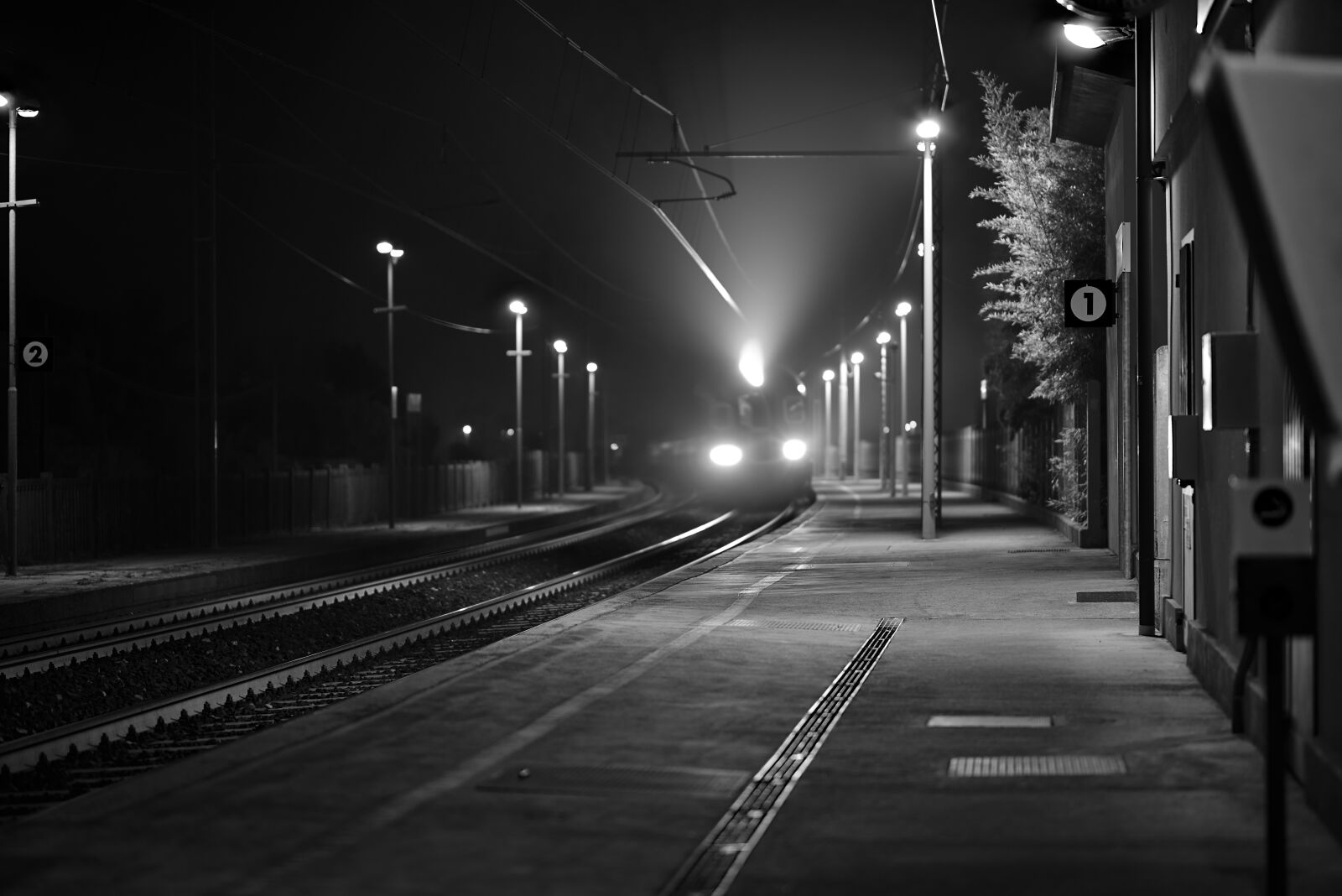 Nikon D810 sample photo. Train, station, night photography