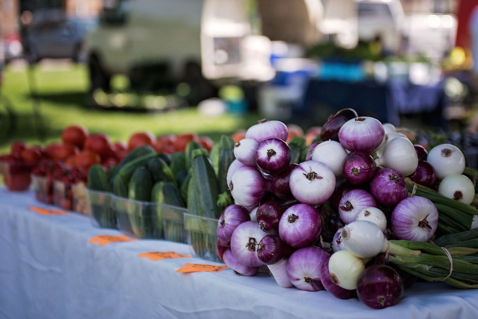 Nikon D810 sample photo. Vegetables, onions, farmers market photography