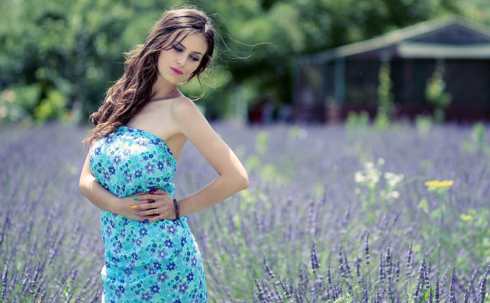 Canon EOS 450D (EOS Rebel XSi / EOS Kiss X2) sample photo. Girl, lavender, flowers photography