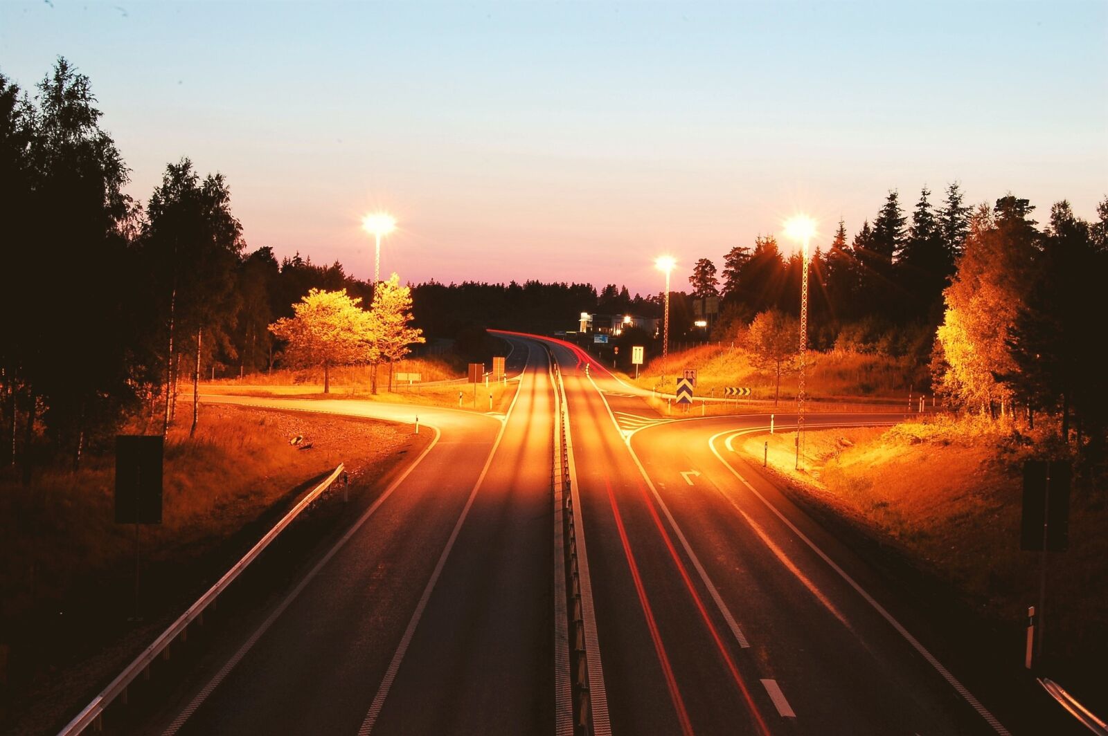 Nikon D40 sample photo. Road, highway, lights photography