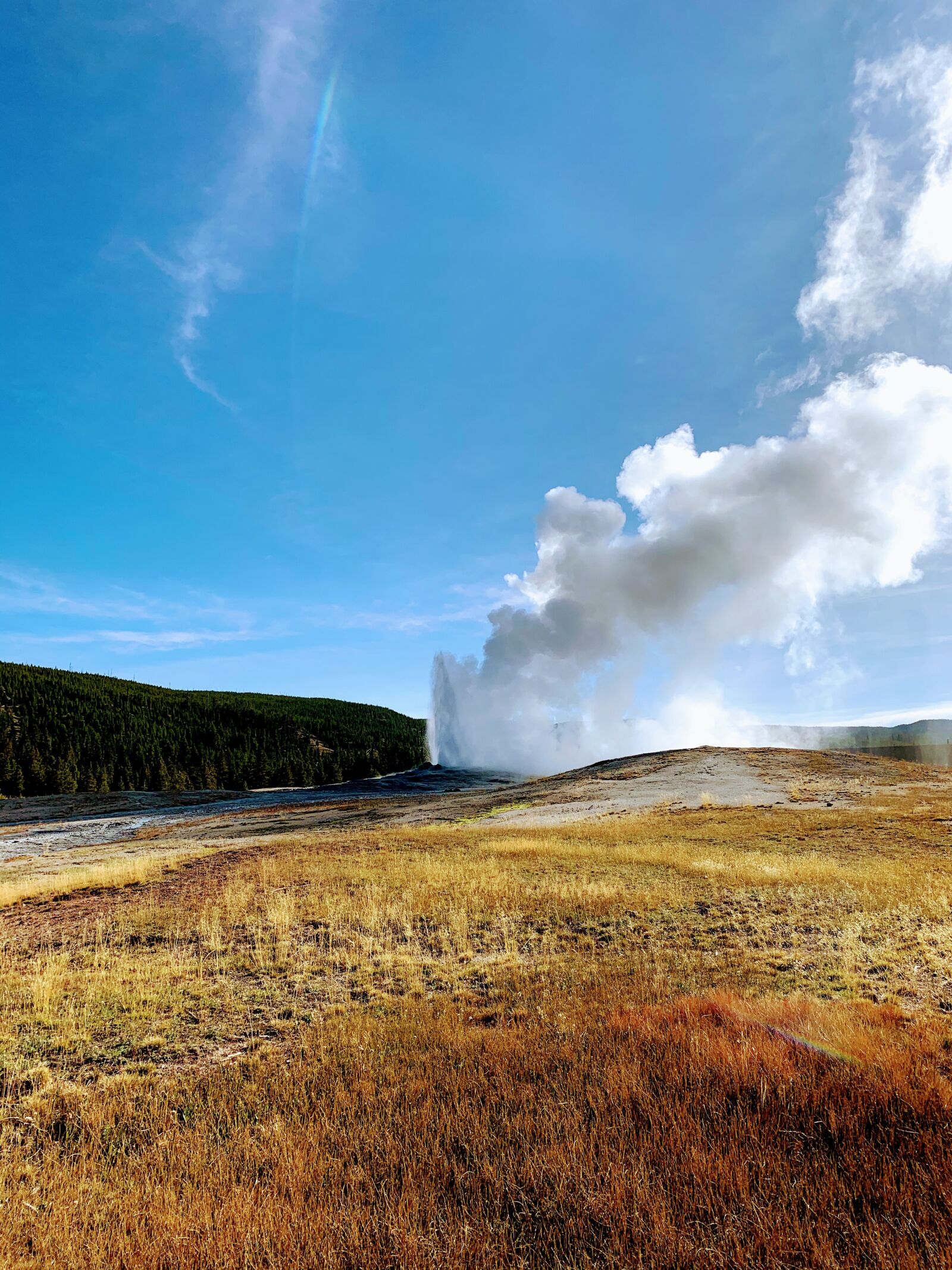 Apple iPhone XS sample photo. Old faithful, yellowstone, geyser photography