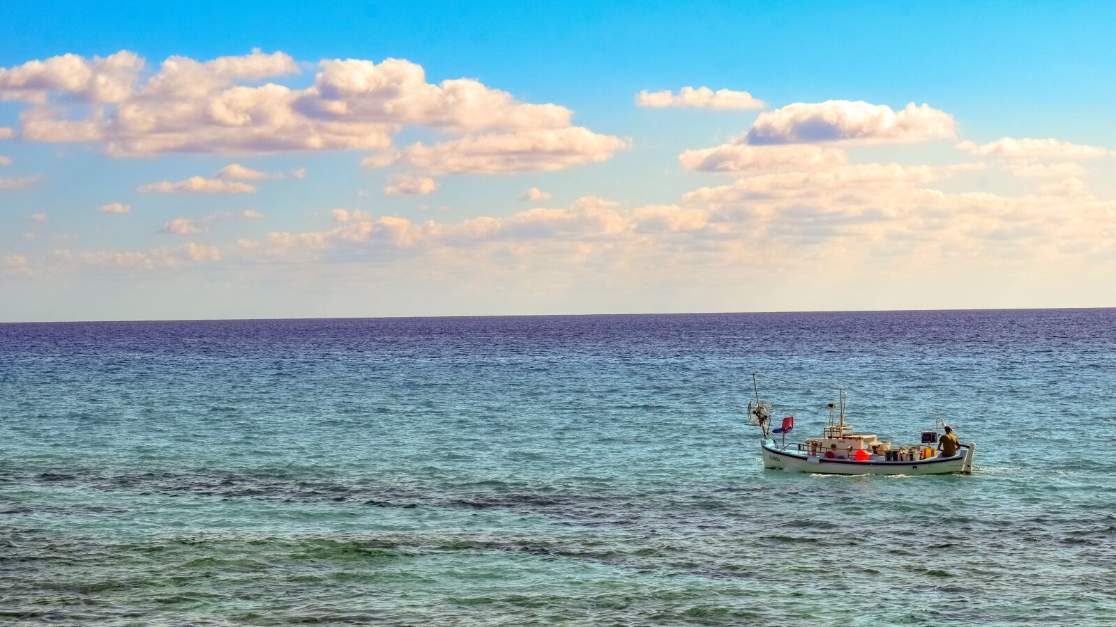 Nikon D3300 sample photo. Fishing boat, sea, sky photography