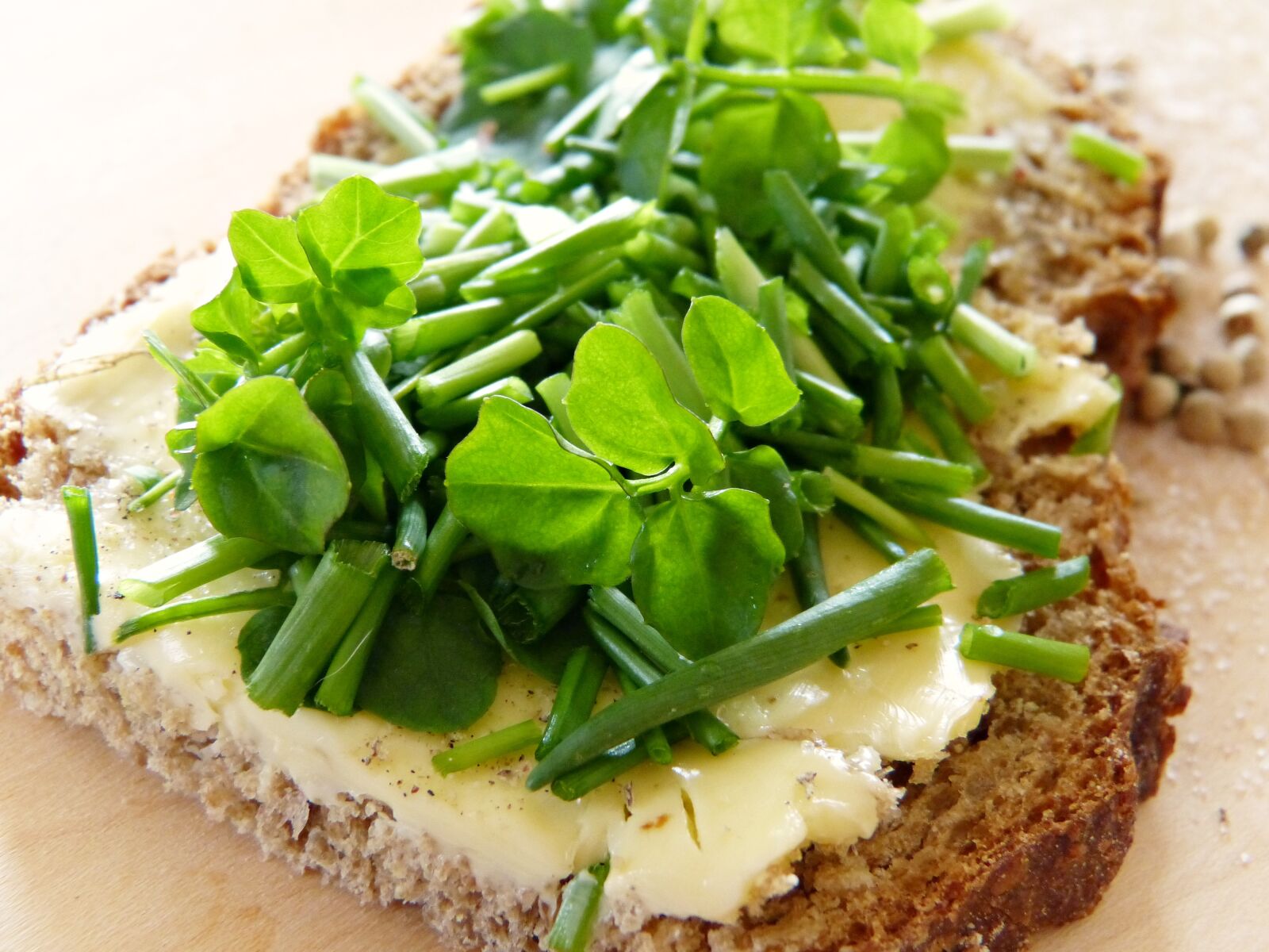 Panasonic Lumix DMC-FZ150 sample photo. Watercress, chives, bread and photography