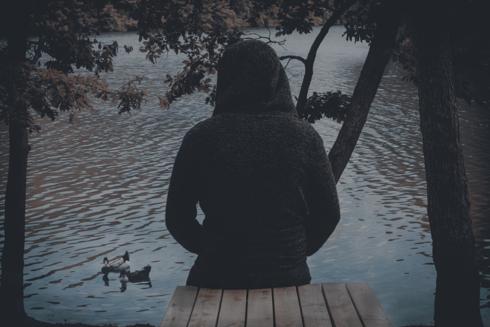 Canon EOS 700D (EOS Rebel T5i / EOS Kiss X7i) sample photo. Back, duck, lake, trees photography