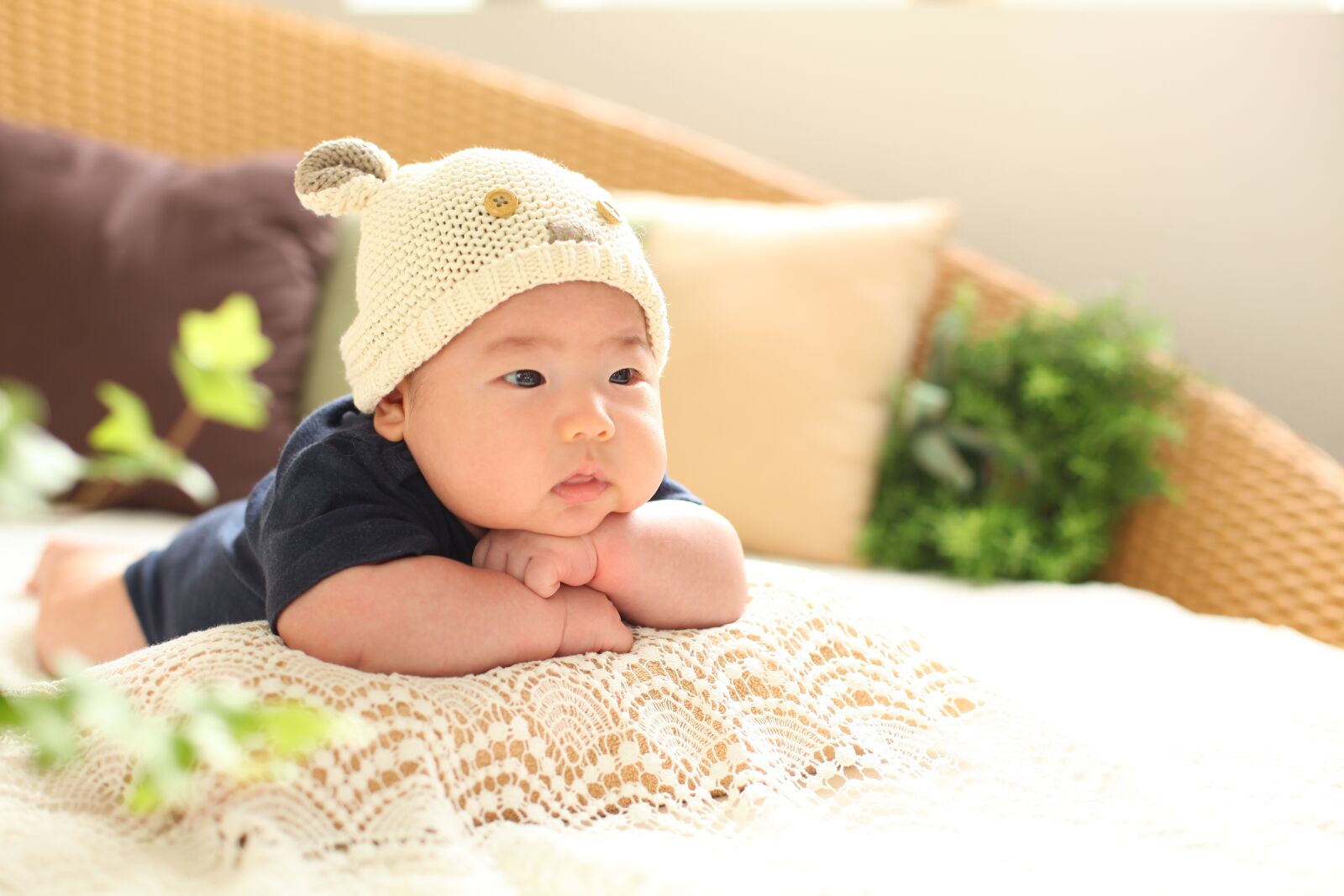 Canon EOS 5D Mark II sample photo. Baby, 50 days, profile photography