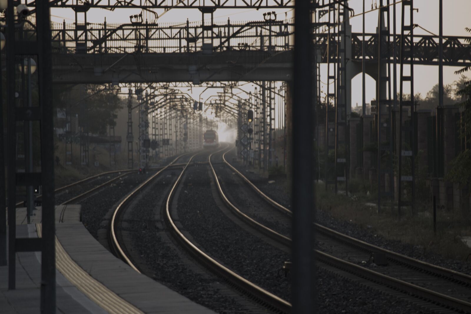 Nikon D3100 sample photo. Train, vias, rails photography