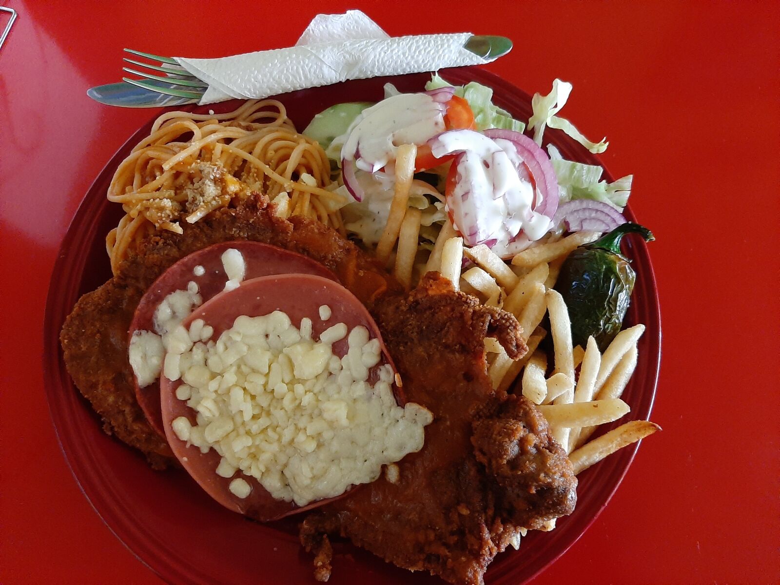 Samsung Galaxy A50 sample photo. Food, milanese, salad photography