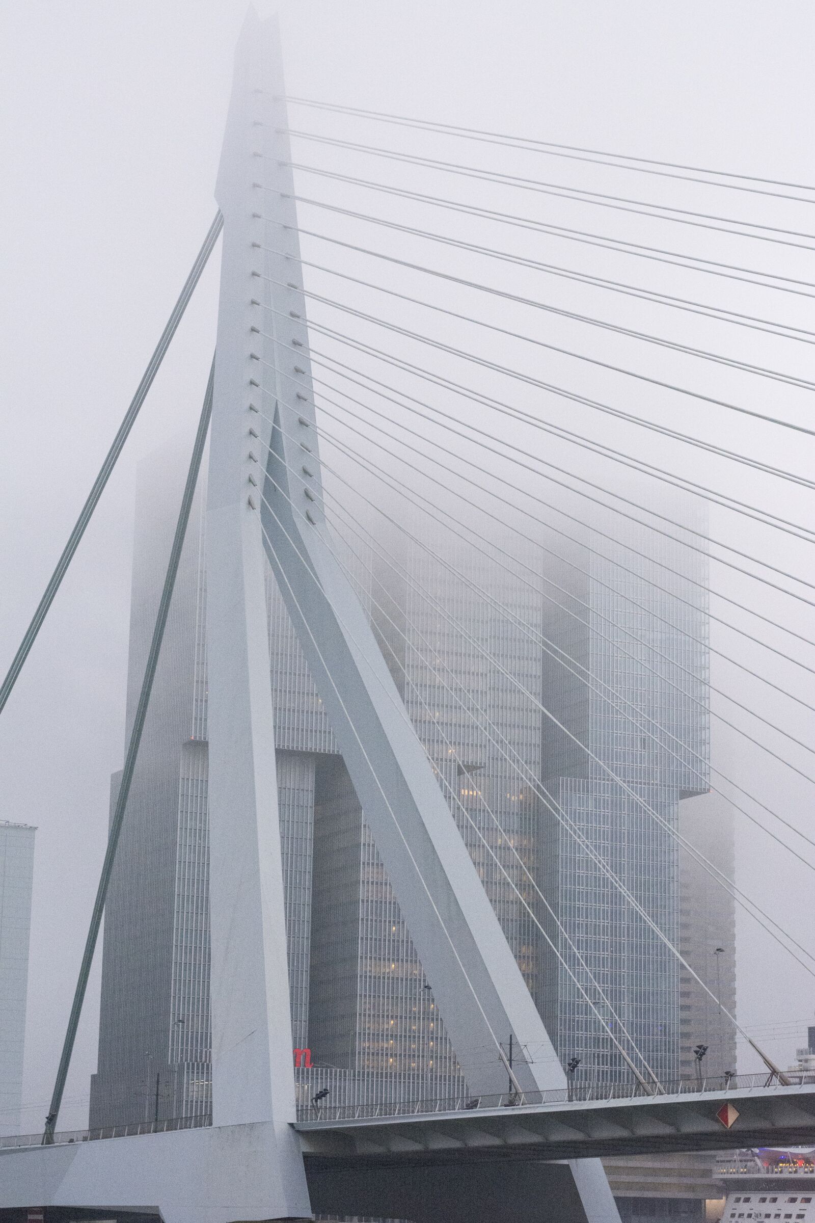 Nikon D5200 sample photo. Fog, bridge, rotterdam photography