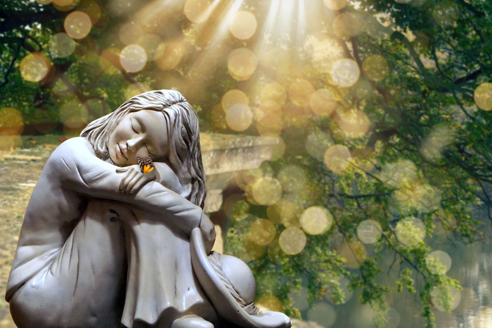 Nikon D5100 sample photo. Statue, girl, sculpture photography