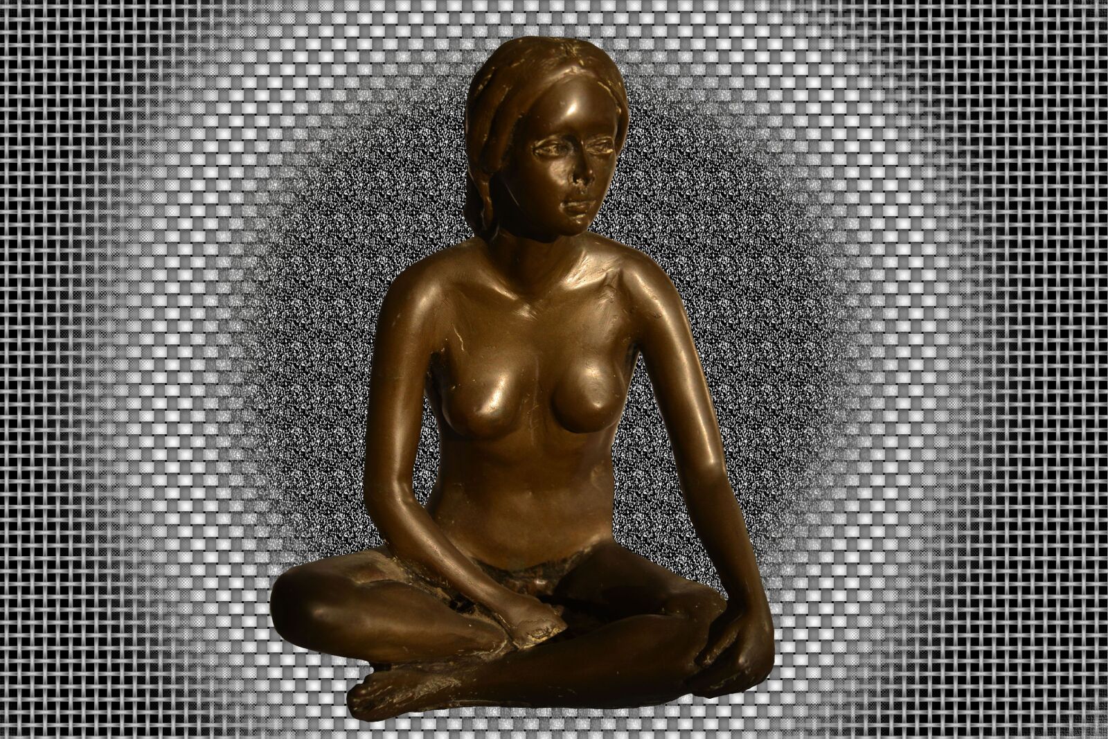Canon EOS 550D (EOS Rebel T2i / EOS Kiss X4) sample photo. Woman thinking, bronze, virtual photography