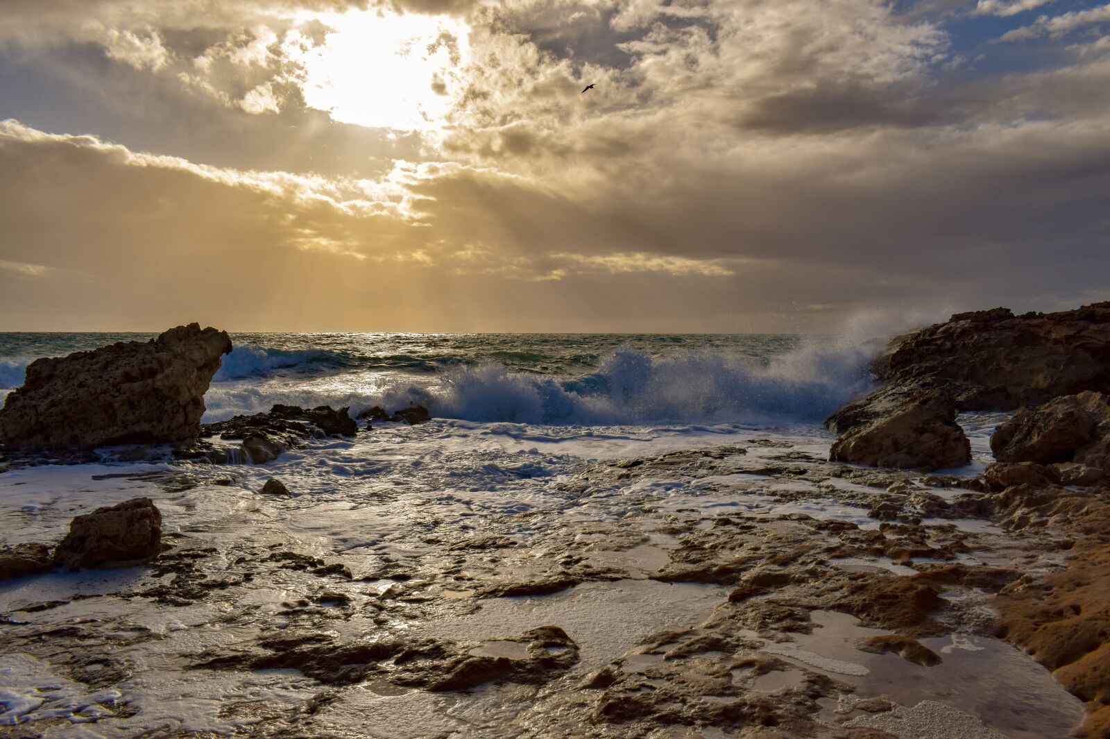 Nikon D3300 sample photo. Rocky coast, wave, smashing photography