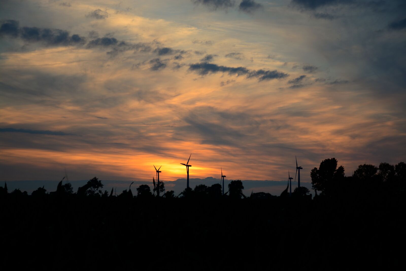 Nikon D7100 sample photo. Sunset, wind power, wind photography