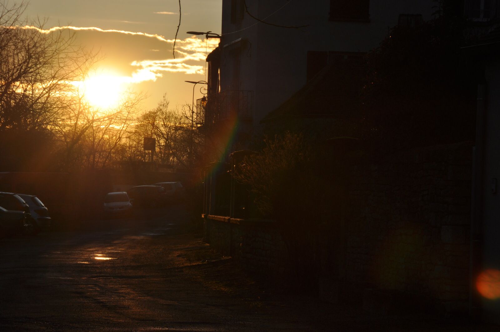 Nikon D90 sample photo. Sun, setting, house photography