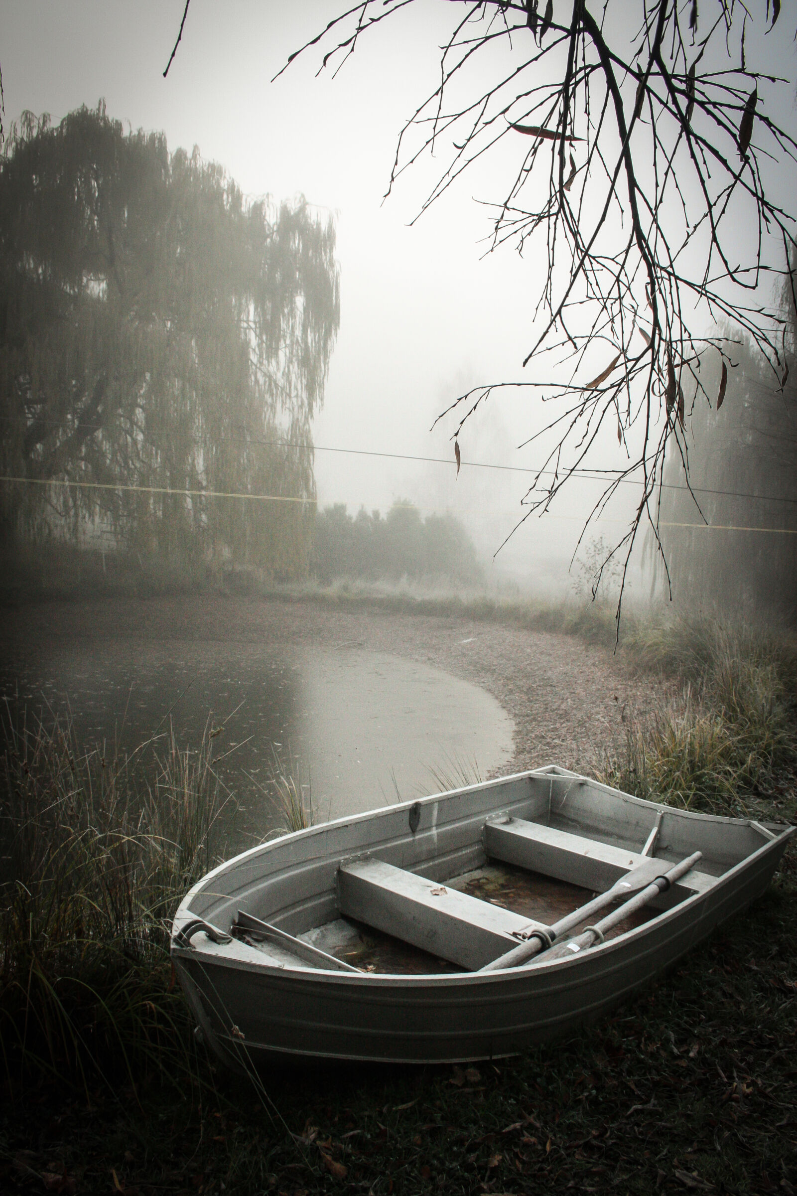 Canon EF-S 18-55mm F3.5-5.6 II sample photo. Boat, misty, new, zealand photography