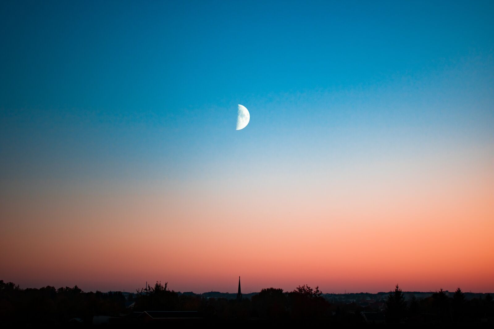 Canon EOS 750D (EOS Rebel T6i / EOS Kiss X8i) sample photo. Moon, evening, city photography