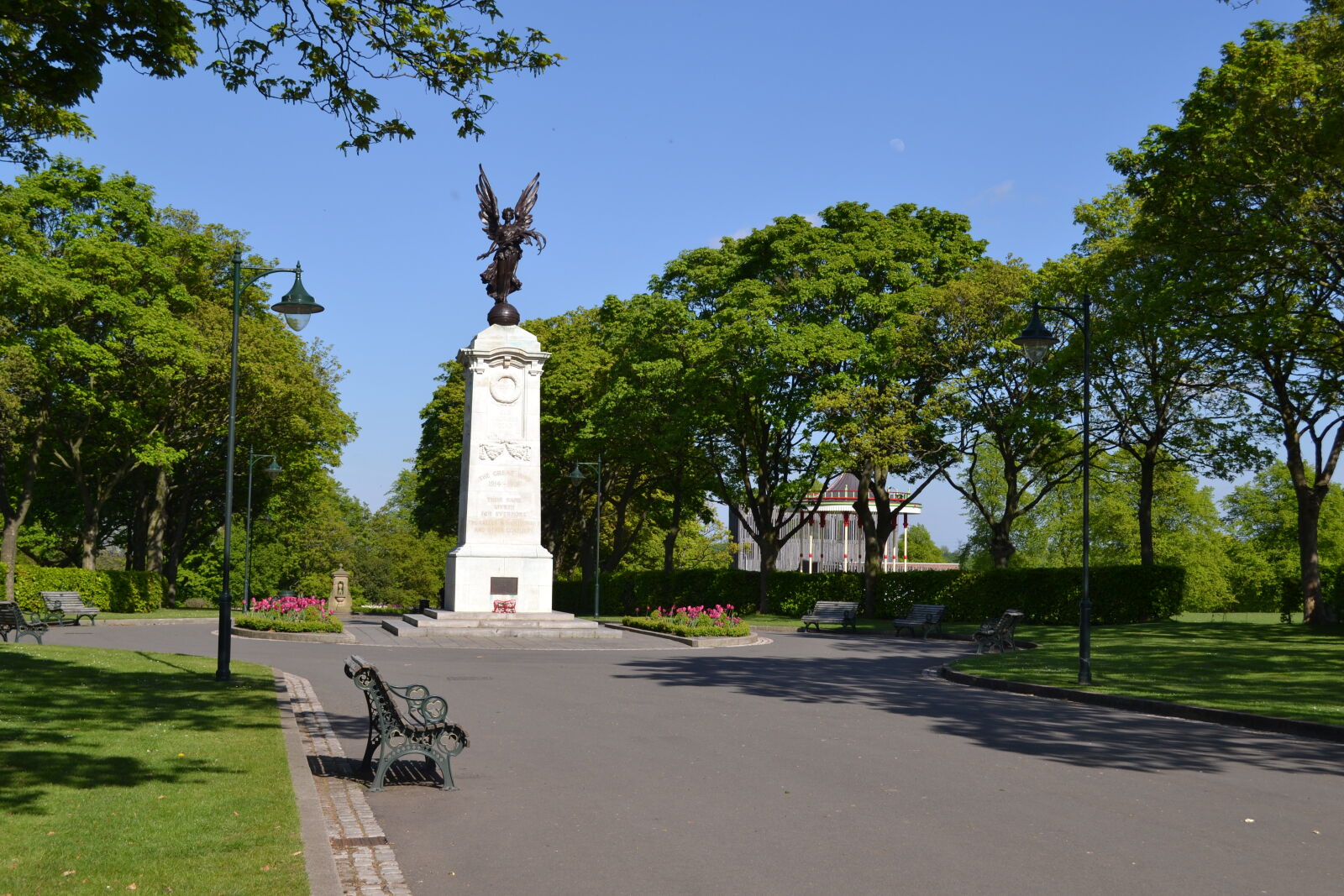 Nikon D3100 sample photo. Bench, blue, sky, england photography