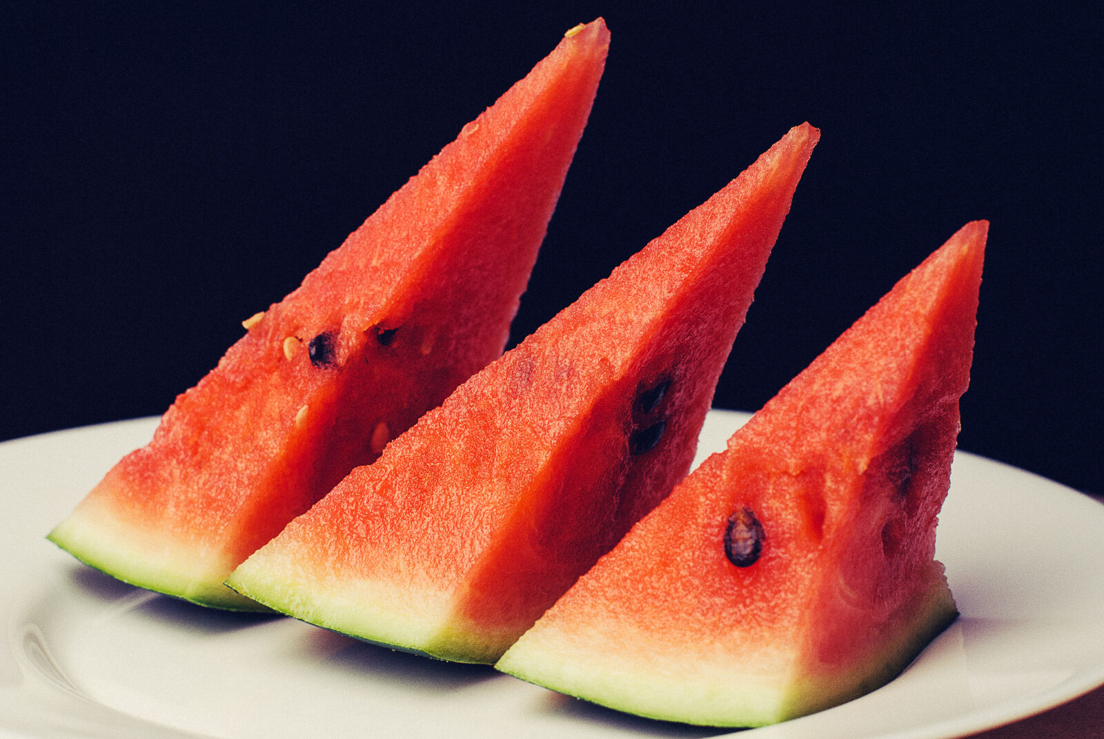 Nikon D60 sample photo. Three, slices, of, watermelon photography